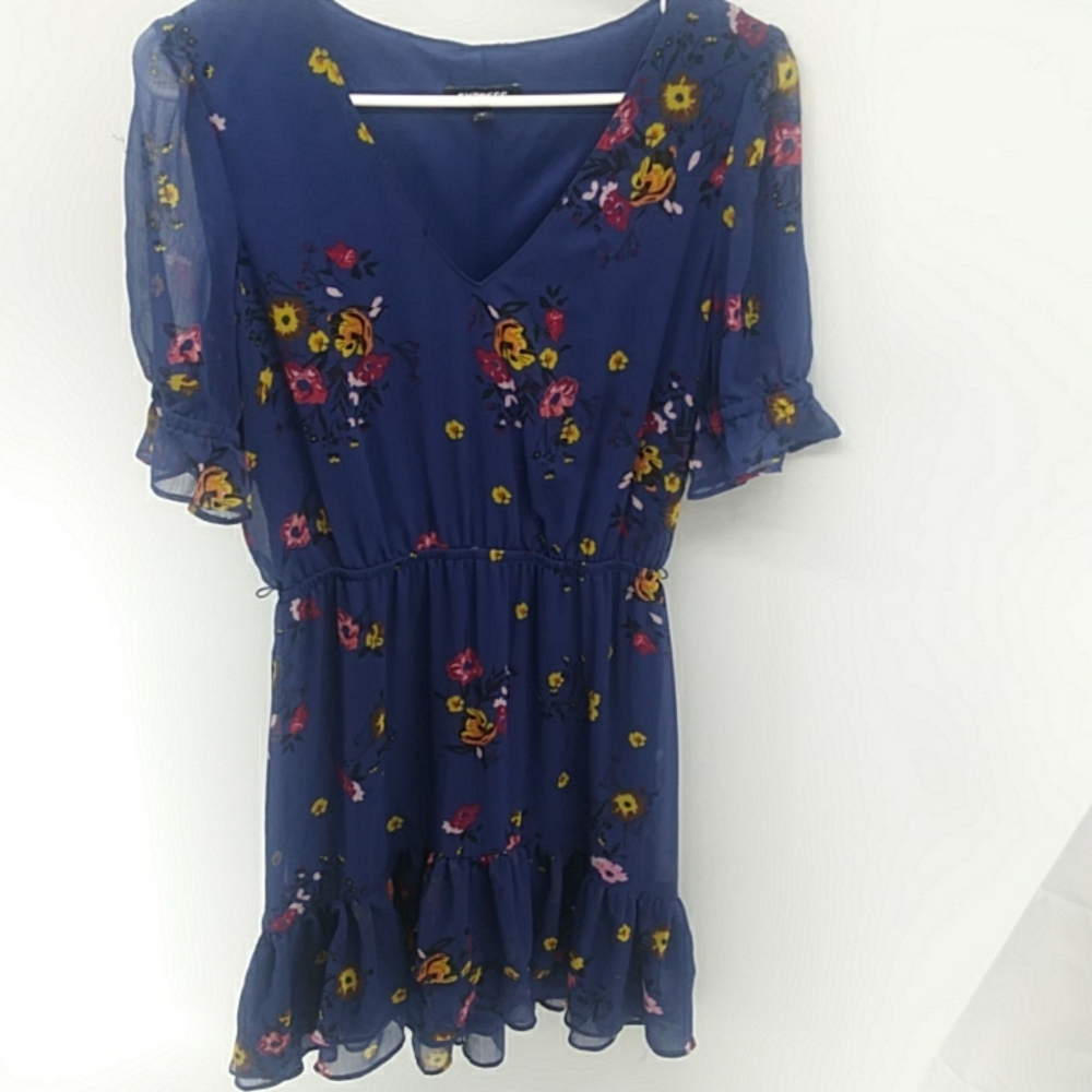 Express Blue Floral Dress Size S/P